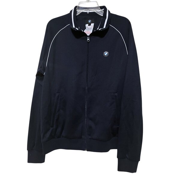 BMW Motorsport Full Zip Jacket Mens M Oversized Soft Shell Blue Track Racing - Picture 3 of 10